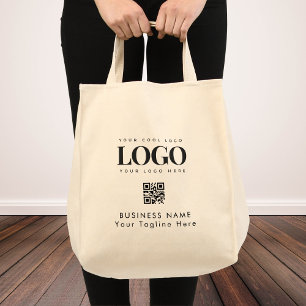 Tote Bag Logo de l'entreprise personnalisée Code Qr Minimal
