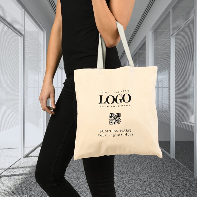 Tote Bag Logo de l'entreprise personnalisée Code Qr Minimal (Créateur téléchargé)