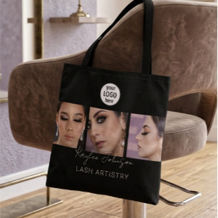 Tote Bag Logo de photos d'artiste de cils minimaliste éléga