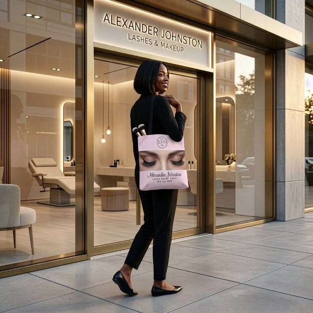 Tote Bag Logo de professionnel de la beauté maquillage arti (Lash Artist Makeup Beauty Professional Logo Tote Bag)