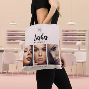 Tote Bag Logo de script rose Blush Photo Artiste de cils