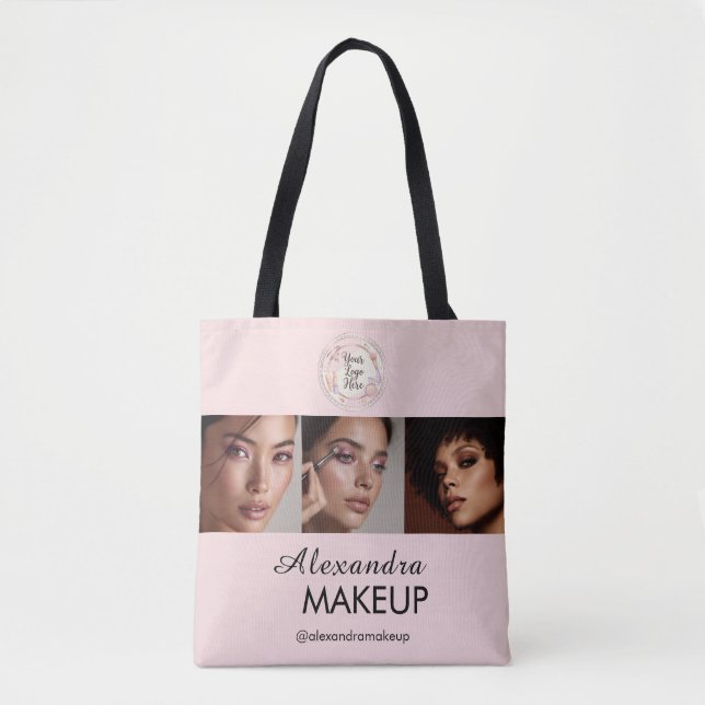 Tote Bag Logo de script rose Blush Photo Studio de maquilla (Devant)