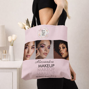 Tote Bag Logo de script rose poudré Photo Studio de maquill