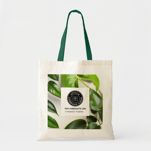 Tote Bag Logo de société moderne de verdure de marque promo (Devant)