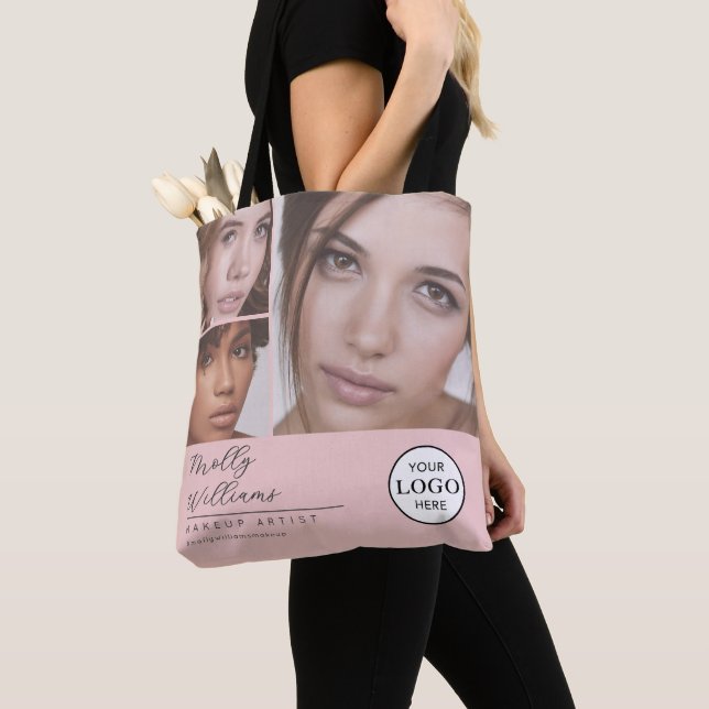 Tote Bag Logo de studio de maquillage photo avec écriture r (De près)