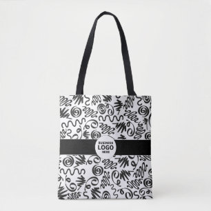 Tote Bag LOGO d'entreprise avec barre noire Simplicité mode