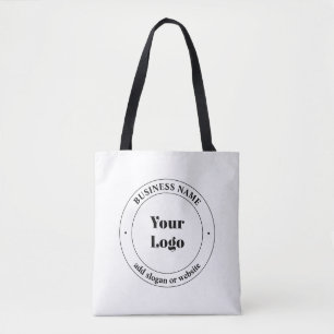 Tote Bag Logo d'entreprise et texte promotionnel   Blanc