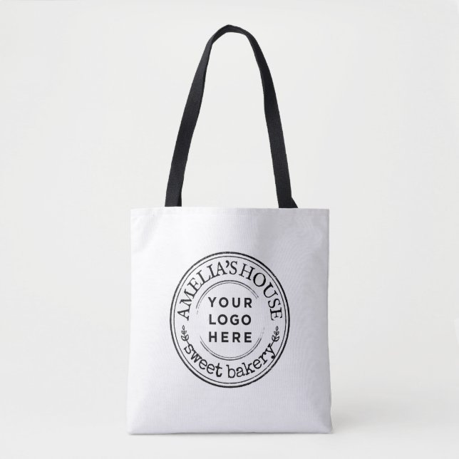 Tote Bag Logo d'entreprise personnalisé fait main Rustique (Devant)