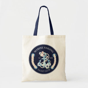 Tote Bag Logo des fleurs de fleurs marines de l'ancre nauti