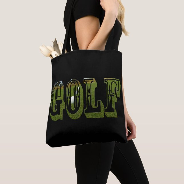 Tote Bag Logo Dimensionnel Vert Golf, (De près)