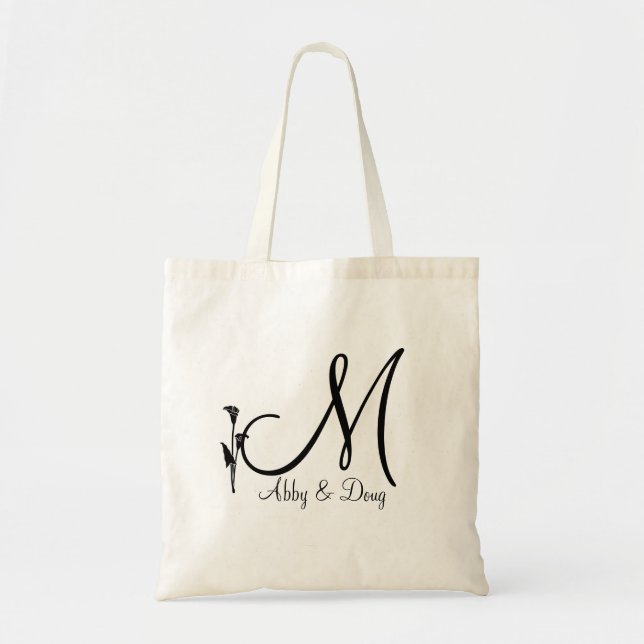 Tote Bag Logo do-it-yourself calla lily avec monogramme (Devant)