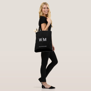 Tote Bag Logo Marque Noire Entreprise Commerciale Société