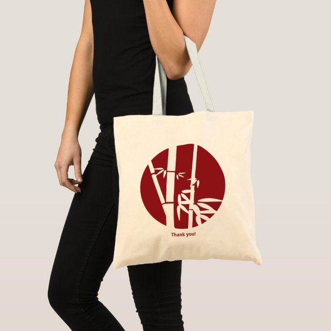 Tote Bag Logo personnalisé Cercle rouge et Merci de texte p (Devant (produit))