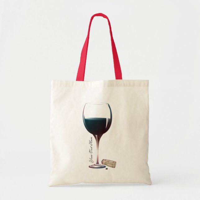 Tote Bag Logo personnalisé par art en verre de vin (Devant)