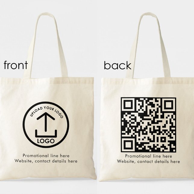 Tote Bag Logo professionnel simple et moderne Code QR (Simple Modern Professional Business Logo QR Code Tote Bag)