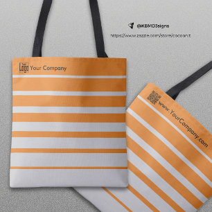 Tote Bag Logo Promotion Petite Entreprise Nom Grey Orange