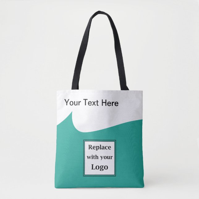 Tote Bag Logo promotionnel d'entreprise moderne Turquoise e (Devant)