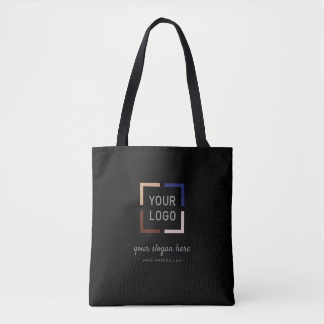 Tote Bag Logo promotionnel personnalisé en noir (Devant)