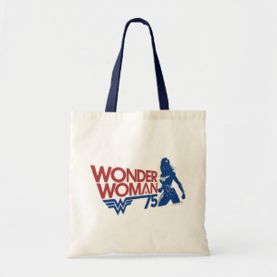 Tote Bag Logo Rouge et Bleu de Wonder Woman, 75e anniversai