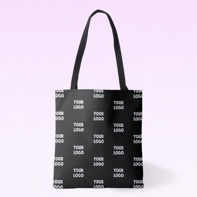 Tote Bag Logo simple à répéter | Noir (Créateur téléchargé)