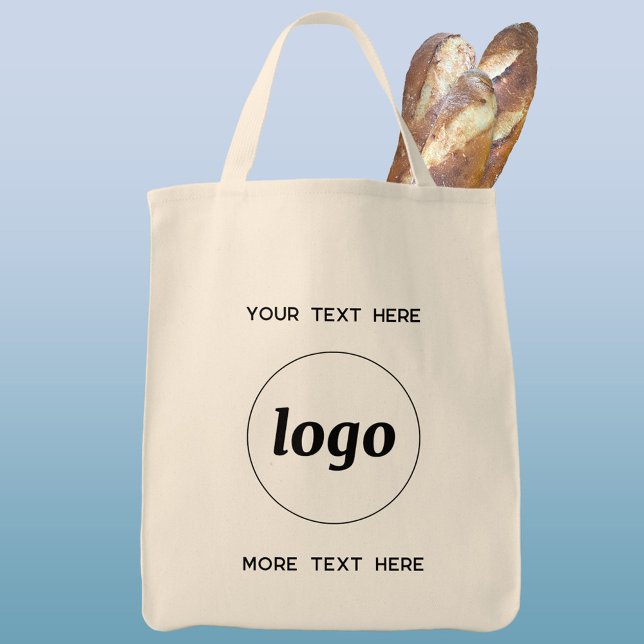 Tote Bag Logo Simple Avec Entreprise Texte (Simple logo with custom text business branding promotional tote bag)