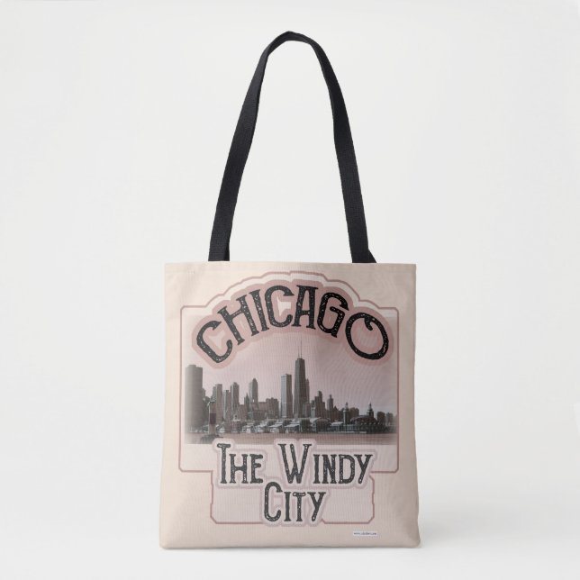 Tote Bag Logo touristique épique de Chicago Windy City Desi (Devant)