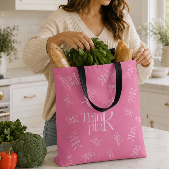 Tote Bag Logo typographique moderne et audacieux rose (Créateur téléchargé)