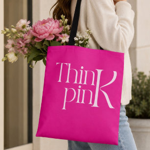 Tote Bag Logo typographique moderne et audacieux rose