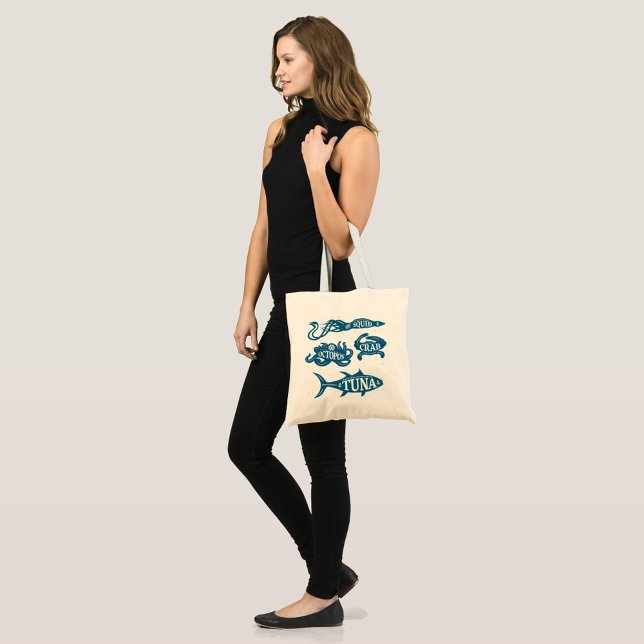Tote Bag Logos de fruits de mer (Printed on both sides
Machine washable!)