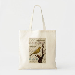 Tote Bag L'oiseau jaune de ressort Eggs l'arbre fleurissant
