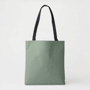 Tote Bag London Frost Muted Green Solid Color Print, Terre