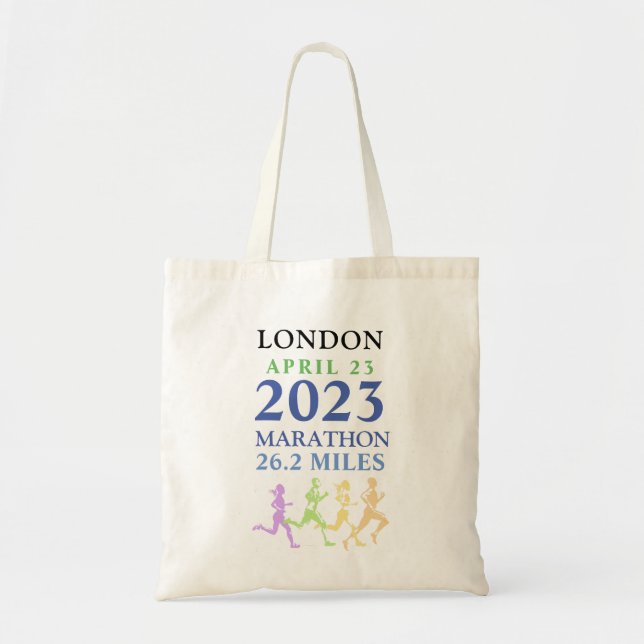 Tote Bag Londres 23 avril Marathon texte personnalisé (Devant)
