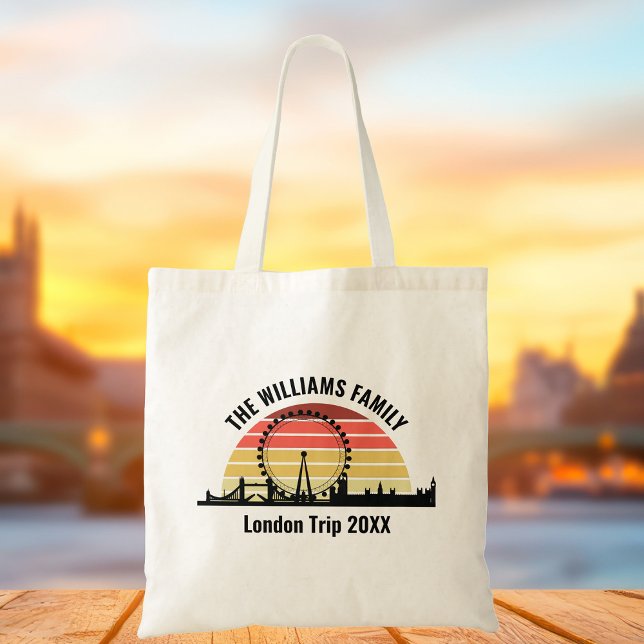 Tote Bag Londres Angleterre Sunset Custom Family Trip (Créateur téléchargé)