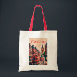 Tote Bag Londres Angleterre Travel Art Vintage<br><div class="desc">Conception de voyage vectorielle rétro de Londres. Depuis Buckingham Palace et la Tour de Londres jusqu'à la découverte de la Tamise et des spectacles du West End,  Londres offre un mélange dynamique de tradition et de culture moderne.</div>