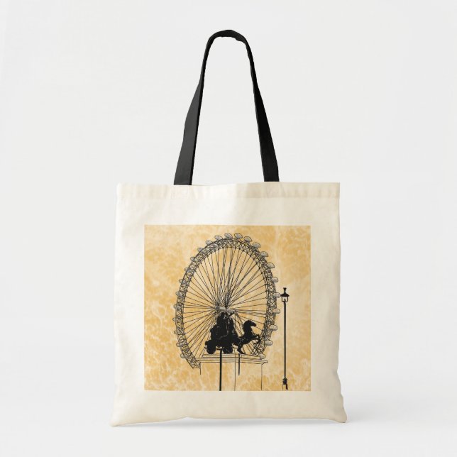 Tote Bag Londres Attraction Iconique Croquis Budget Neutre (Devant)