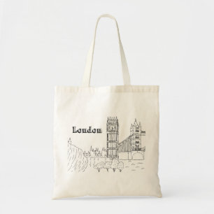 Tote Bag Londres Big Ben Vacation Dessin Vacances Art Trave