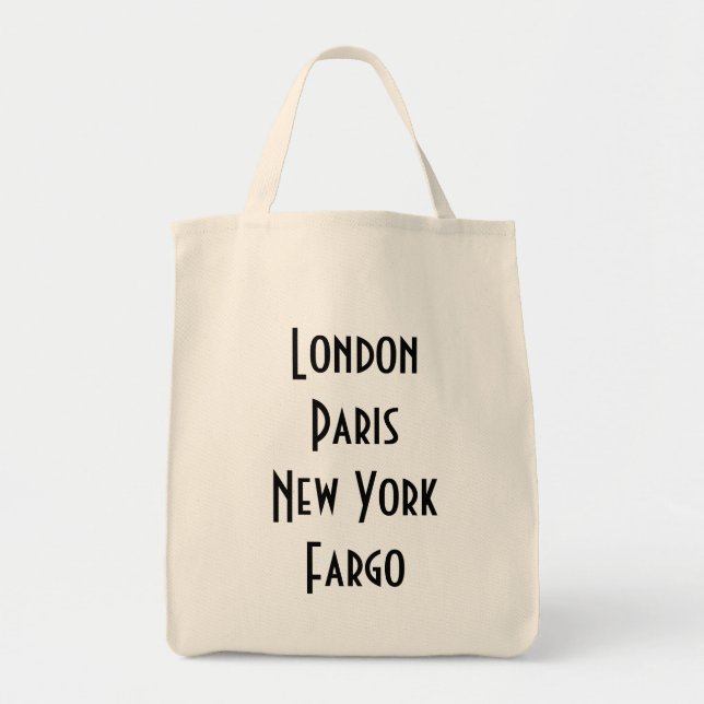 Tote Bag Londres Paris New York Fargo (Devant)
