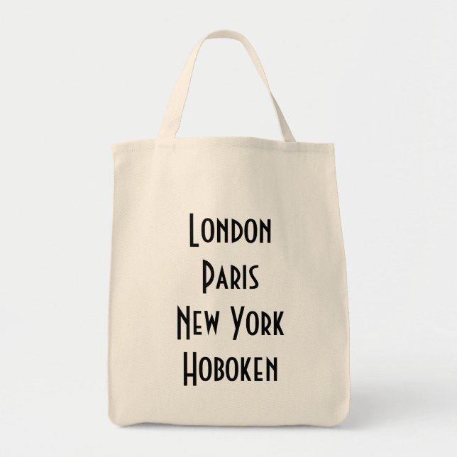 Tote Bag Londres Paris New York Hoboken (Devant)