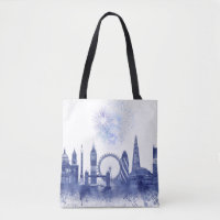 Londres Skyline - Aquarelle bleue