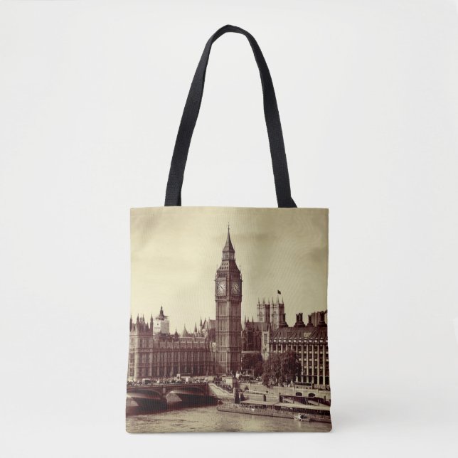 Tote Bag Londres Westminster avec Big Ben et pont. vieux, l (Devant)