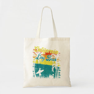Tote Bag Long Beach California Beach Retro Vintage Sunset S