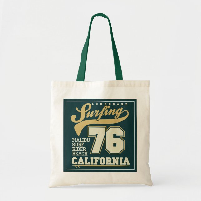 Tote Bag Longboard surfant | la Californie 76 (Devant)