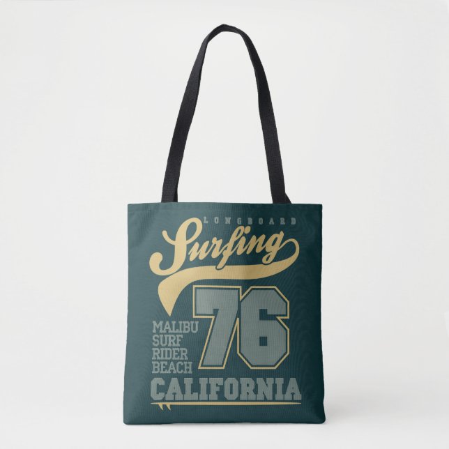 Tote Bag Longboard surfant | la Californie 76 (Devant)