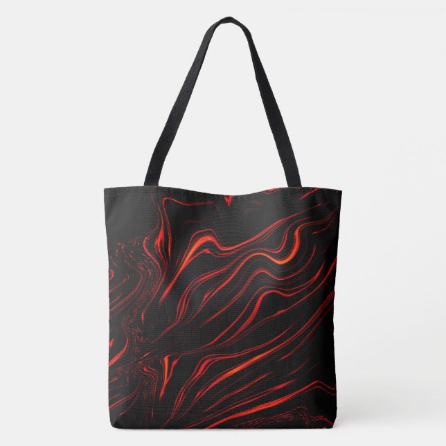 Tote Bag Longue trace rouge sur l'arrière - plan noir (Dos)