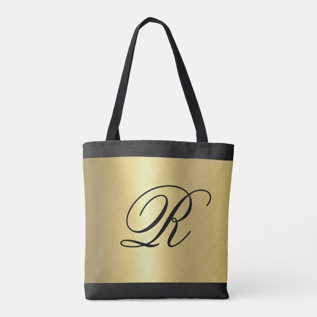 Tote Bag Look métal or avec Monogramme (Dos)