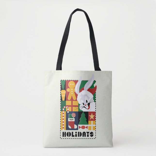 Tote Bag LOONEY TUNES™ BUGS BUNNY™ Holidays Badge (Devant)