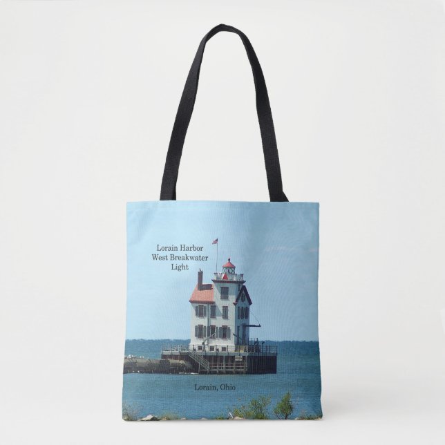 Tote Bag Lorain Harbour West Breakwater Light partout sur f (Devant)