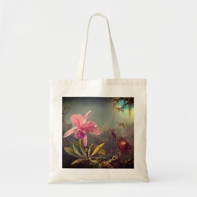 Tote Bag L'orchidée de Cattleya et trois colibris Heade (Devant)