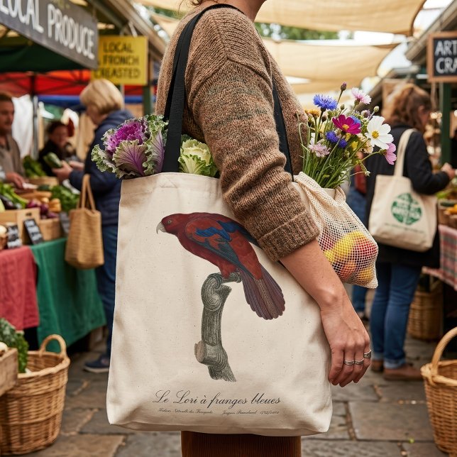 Tote Bag Lori à queue brune, Trichoglossus borneus (Long-Tailed Red Lory, Trichoglossus borneus. Tote Bag)