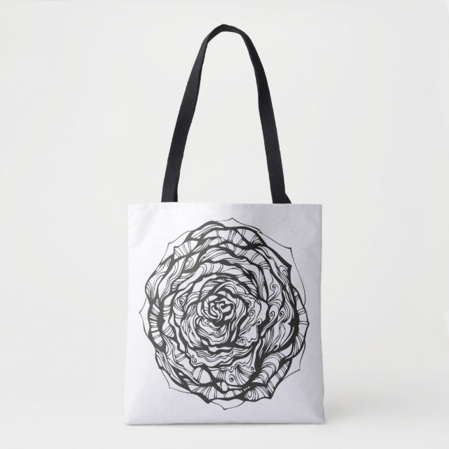 Tote Bag L'Ornamental abstrait s'est levé 2 (Devant)